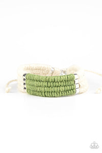 Paparazzi Hot Cross BUNGEE - Green - Sliding Knot Bracelet - $5 Jewelry with Ashley Swint