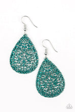 Load image into Gallery viewer, Paparazzi Indie Idol - Green - Vine Filigree - Silver Teardrop Earrings - $5 Jewelry With Ashley Swint