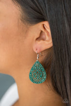 Load image into Gallery viewer, Paparazzi Indie Idol - Green - Vine Filigree - Silver Teardrop Earrings - $5 Jewelry With Ashley Swint