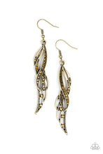 Load image into Gallery viewer, Paparazzi Let Down Your Wings - Brass Rhinestones - Earrings - $5 Jewelry With Ashley Swint