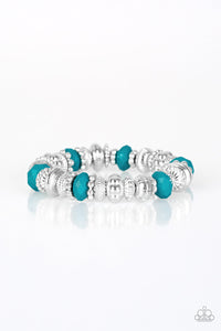 Paparazzi Live Life To The COLOR-fullest - Blue / Silver Beads - Bracelet - $5 Jewelry With Ashley Swint
