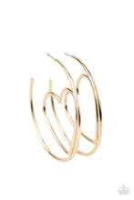 Load image into Gallery viewer, Paparazzi Love At First BRIGHT - Gold - Heart Earrings - $5 Jewelry with Ashley Swint
