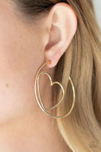 Load image into Gallery viewer, Paparazzi Love At First BRIGHT - Gold - Heart Earrings - $5 Jewelry with Ashley Swint