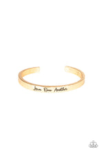 Load image into Gallery viewer, Paparazzi Love One Another - Gold - Hammered Cuff Bracelet - "Love One Another" - $5 Jewelry With Ashley Swint