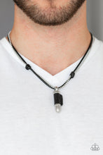 Load image into Gallery viewer, Paparazzi Magic Bullet - Black Leather - Silver Beaded Chain - Bullet Pendant - Necklace - $5 Jewelry With Ashley Swint