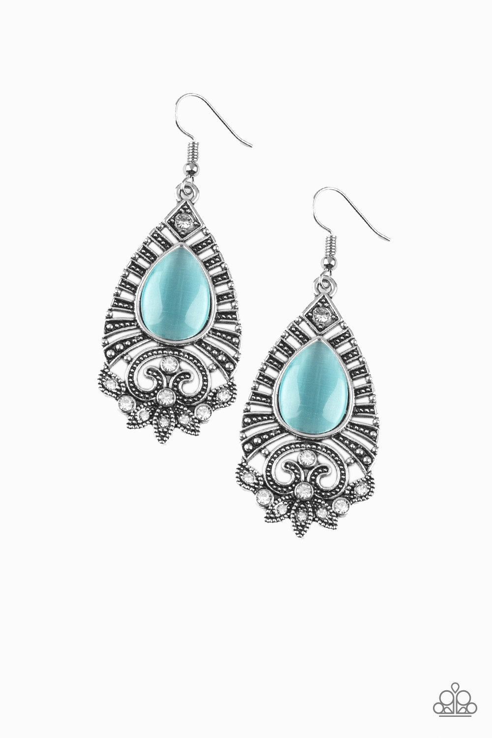 Paparazzi Majestically Malibu Blue Moonstone Earrings 5 Jewelry with Ashley Swint