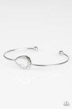 Load image into Gallery viewer, Paparazzi Make A Spectacle - White Gem - Silver Cuff Bracelet - $5 Jewelry With Ashley Swint