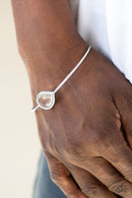 Load image into Gallery viewer, Paparazzi Make A Spectacle - White Gem - Silver Cuff Bracelet - $5 Jewelry With Ashley Swint