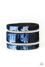 Load image into Gallery viewer, Paparazzi MERMAID Service - Blue / Silver - Sequins Wrap Snap Bracelet - $5 Jewelry With Ashley Swint