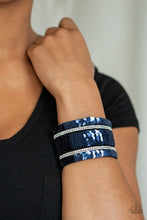 Load image into Gallery viewer, Paparazzi MERMAID Service - Blue / Silver - Sequins Wrap Snap Bracelet - $5 Jewelry With Ashley Swint
