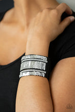 Load image into Gallery viewer, Paparazzi MERMAID Service - Blue / Silver - Sequins Wrap Snap Bracelet - $5 Jewelry With Ashley Swint