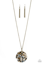 Load image into Gallery viewer, Paparazzi Metro Mosaic - Brass - Hoops and Chain - Retro Acrylic Pendant - Necklace &amp; Earrings - $5 Jewelry with Ashley Swint