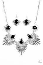 Load image into Gallery viewer, Paparazzi Miss YOU-niverse - Black Gem - White Rhinestones - Necklace &amp; Earrings - ENCORE EXCLUSIVE 2020 - $5 Jewelry with Ashley Swint