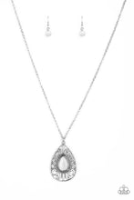 Load image into Gallery viewer, Paparazzi Modern Majesty - White Moonstone - Silver Necklace and matching Earrings - $5 Jewelry With Ashley Swint
