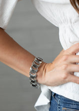 Load image into Gallery viewer, Paparazzi Moonlit Mesa - Silver - Rustically Studded Textures - Adjustable Clasp - Bracelet - $5 Jewelry with Ashley Swint
