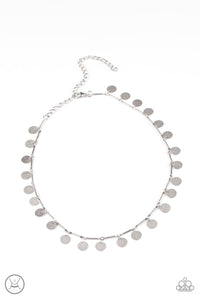 PRE-ORDER - Paparazzi Musically Minimalist - Silver - Choker Necklace & Earrings - $5 Jewelry with Ashley Swint