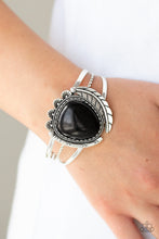 Load image into Gallery viewer, Paparazzi Natures Bounty - Black Stone - Silver Cuff Bracelet - $5 Jewelry With Ashley Swint