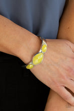 Load image into Gallery viewer, PRE-ORDER - Paparazzi Next Stop, Olympus! - Yellow - Cuff Bracelet - $5 Jewelry with Ashley Swint