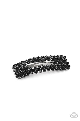 Paparazzi No Filter - BLACK - Faceted Beads Bedazzle this Hair Clip - $5 Jewelry with Ashley Swint