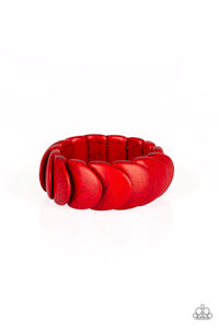 Paparazzi Nomadic Nature - Red Stones - Stretchy Bands Bracelet - $5 Jewelry With Ashley Swint