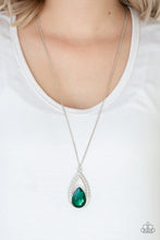 Load image into Gallery viewer, Paparazzi Notorious Noble - Green Teardrop Gem - White Rhinestones - Necklace &amp; Earrings - $5 Jewelry With Ashley Swint