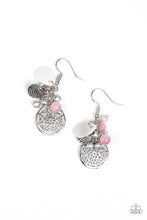 Load image into Gallery viewer, Paparazzi Ocean Oracle - Pink Cat's Eye Beads - Silver Seed Beads - Silver Seashell Nautical Earrings - $5 Jewelry With Ashley Swint