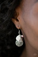 Load image into Gallery viewer, Paparazzi Ocean Oracle - Pink Cat's Eye Beads - Silver Seed Beads - Silver Seashell Nautical Earrings - $5 Jewelry With Ashley Swint