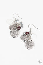 Load image into Gallery viewer, Paparazzi Ocean Oracle - Purple Cat's Eye Bead - Seed Beads - Silver Seashell Nautical - Earrings - $5 Jewelry With Ashley Swint
