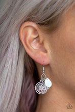 Load image into Gallery viewer, Paparazzi Ocean Oracle - Purple Cat's Eye Bead - Seed Beads - Silver Seashell Nautical - Earrings - $5 Jewelry With Ashley Swint