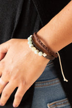 Load image into Gallery viewer, Paparazzi Off-Road Rebel - Multi Stone Beads - Braided Leather Bands - Sliding Knot Bracelet - $5 Jewelry with Ashley Swint