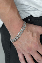 Load image into Gallery viewer, Paparazzi On The Ropes - Silver - Double Links - Bold Silver Chain Bracelet - Men's Collection - $5 Jewelry With Ashley Swint