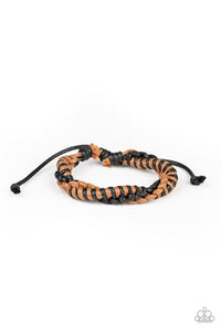 Paparazzi Outdoor Expedition - Brown - & Black Cording - Sliding Knot Bracelet - $5 Jewelry with Ashley Swint