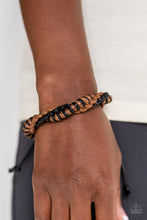 Load image into Gallery viewer, Paparazzi Outdoor Expedition - Brown - &amp; Black Cording - Sliding Knot Bracelet - $5 Jewelry with Ashley Swint