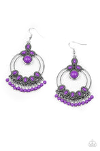 Load image into Gallery viewer, Paparazzi Palm Breeze - Purple - Magenta Beaded Accents - Earrings - $5 Jewelry with Ashley Swint