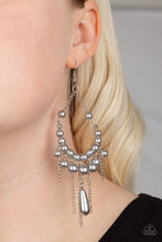 Load image into Gallery viewer, Paparazzi Party Planner Posh - Silver Pearly Beads - Teardrop Earrings - $5 Jewelry with Ashley Swint