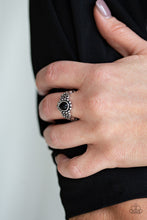 Load image into Gallery viewer, Paparazzi Pep Talk - Black - Silver Dainty Band Ring - $5 Jewelry with Ashley Swint