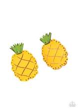 Load image into Gallery viewer, Paparazzi PINEAPPLE Of My Eye - Yellow - Leather Pineapples!! - Hair Clips - $5 Jewelry with Ashley Swint