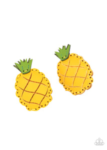 Paparazzi PINEAPPLE Of My Eye - Yellow - Leather Pineapples!! - Hair Clips - $5 Jewelry with Ashley Swint