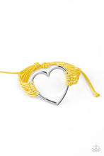 Load image into Gallery viewer, Paparazzi Playing With My HEARTSTRINGS - Yellow - Heart Sliding Knot Bracelet - $5 Jewelry with Ashley Swint