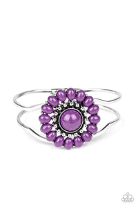 Paparazzi Posy Pop - Purple - Silver Studs - Silver Hinged Bracelet - $5 Jewelry with Ashley Swint