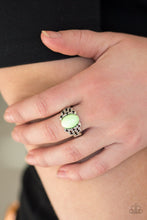 Load image into Gallery viewer, Paparazzi Princess Problems - Green - Filigree Silver Ring - $5 Jewelry With Ashley Swint