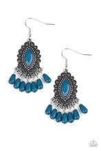 Load image into Gallery viewer, Paparazzi Private Villa - Blue - Faceted Beads- Antiqued Silver Filigree - Earrings - $5 Jewelry with Ashley Swint