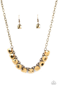 PRE-ORDER - Paparazzi Radiance Squared - Brass - Necklace & Earrings - $5 Jewelry with Ashley Swint