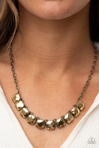 PRE-ORDER - Paparazzi Radiance Squared - Brass - Necklace & Earrings - $5 Jewelry with Ashley Swint