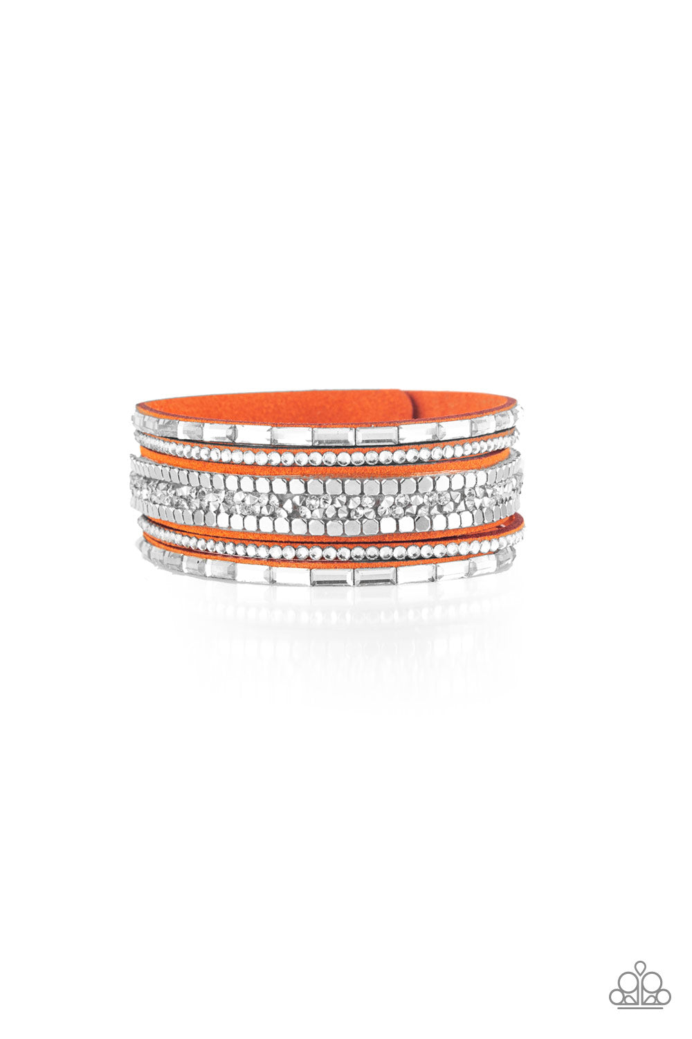 PRE-ORDER - Paparazzi Rebel In Rhinestones - Orange - Bracelet - $5 Jewelry with Ashley Swint