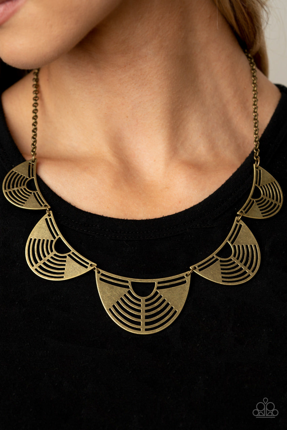 Paparazzi Record-Breaking Radiance - Brass - Necklace & Earrings - $5 Jewelry with Ashley Swint