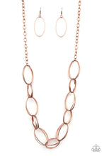 Load image into Gallery viewer, Paparazzi Ring Bling - Copper - Hammered Oval Links - Necklace &amp; Earrings - $5 Jewelry with Ashley Swint