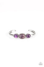 Load image into Gallery viewer, Paparazzi ROAM Rules - Purple - Glassy Stones - Silver Cuff Bracelet - $5 Jewelry with Ashley Swint