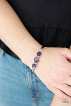 Load image into Gallery viewer, Paparazzi ROAM Rules - Purple - Glassy Stones - Silver Cuff Bracelet - $5 Jewelry with Ashley Swint