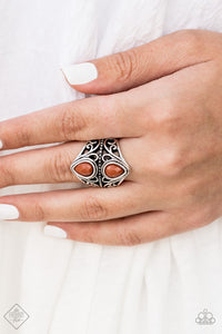 Paparazzi Rural Revel - Brown - Ring - Trend Blend / Fashion Fix Exclusive - August 2020 - $5 Jewelry with Ashley Swint